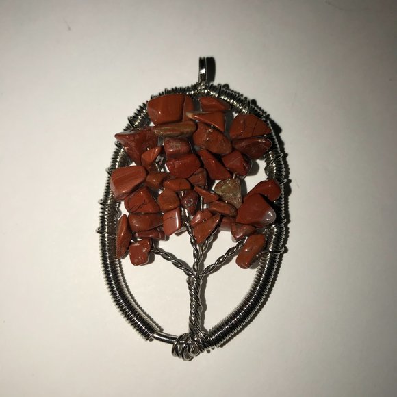 2 1/8" Red Jasper Tree of Life Pendant - Picture 5 of 5